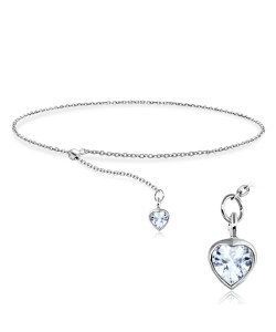 CZ Heart Silver Bracelet BRS-444